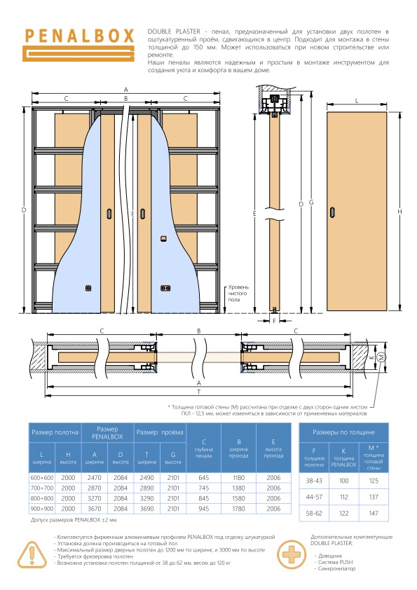 Пенал Penalbox Double Plaster до 2400 мм